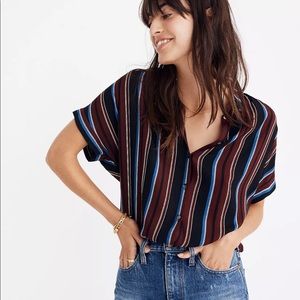 Madewell Central Drapey Shirt in Menford Stripe
